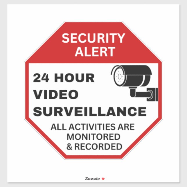 Video Surveillance Signs,Business CCTV Security  Sticker (Sheet)