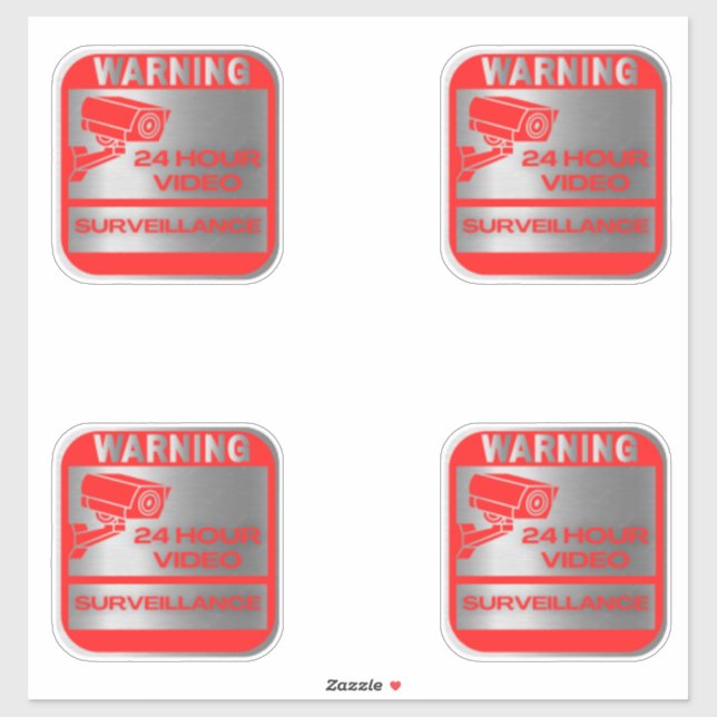 Video Surveillance Signs,warning Sticker (Sheet)