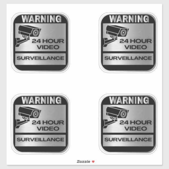 Video Surveillance Signs,warning Sticker (Sheet)