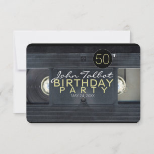 Video Tape 2 VHS 50th Birthday Party Invitation