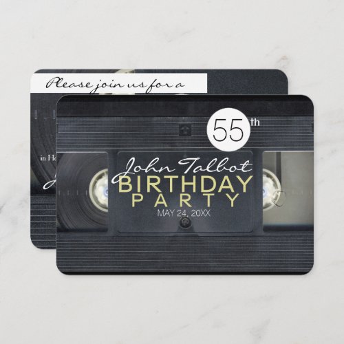 Video Tape 2 VHS 55th Birthday Party Invitation