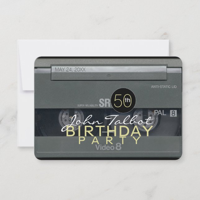 Video Tape VHS 50th Birthday Party Invitation (Front)