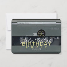 Video Tape VHS 50th Birthday Party Invitation