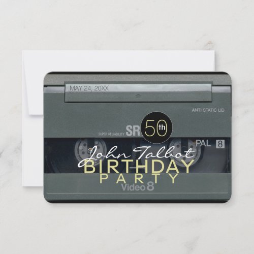 Video Tape VHS 50th Birthday Party Invitation