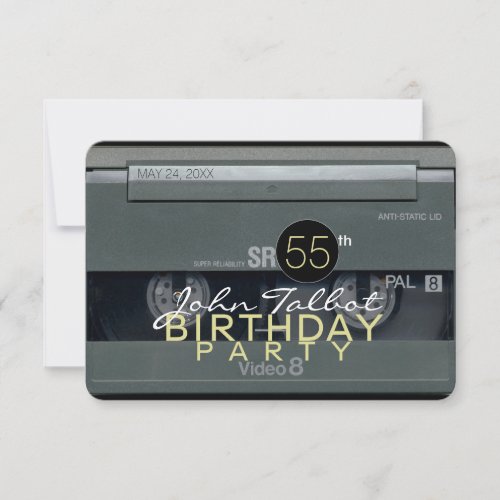 Video Tape VHS 55th Birthday Party Invitation