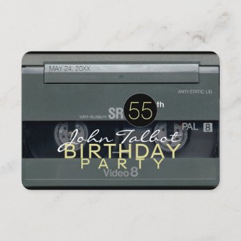 Video Tape Vhs 55th Birthday Party Invitation by ReneBui at Zazzle