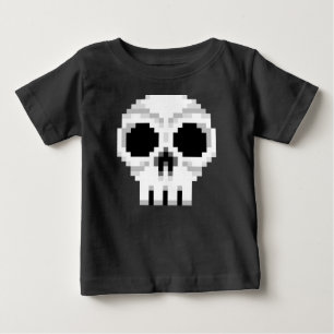 Videogame Death Skull - Pixel Art Baby T-Shirt