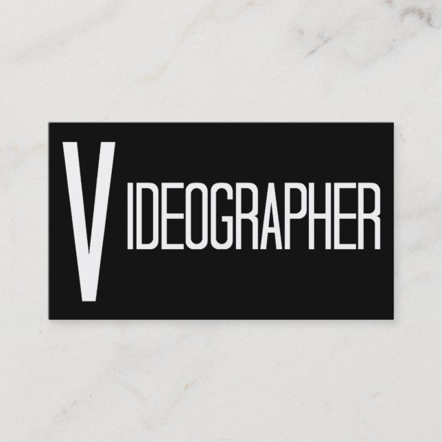 Videographer Black Simple Business Card (Front)
