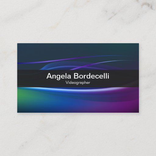 Customizable Videographer Business Card Borealis Lights