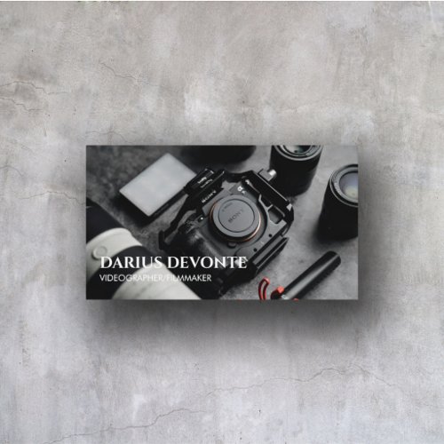 Videographer Film Minimalist Modern Cinema Business Card