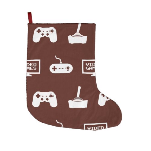 Videos Games Themed Gaming Design Video Game Gamer Large Christmas Stocking