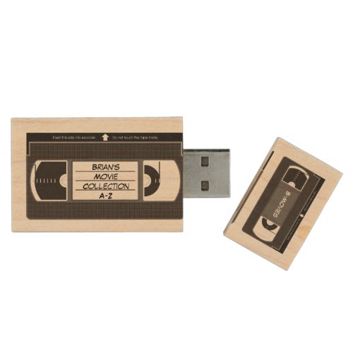 Videotape Archive Wood USB Flash Drive