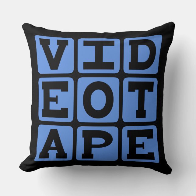 Videotape, VHS Tape Throw Pillow (Front)