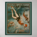 Vie Parisienne 1920s Deco Poster<br><div class="desc">1920's,  Art Deco,  Diving Girl,  cover for Vie Parisienne.</div>