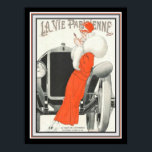 Vie Parisienne Art Deco Poster 12x16<br><div class="desc">Art Deco "Girl with Mirror" poster from La Vie Parisienne Cover. 12x16</div>