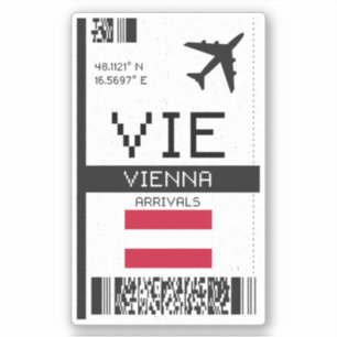 VIE Vienna Boarding Pass - Austria Travel Sticker