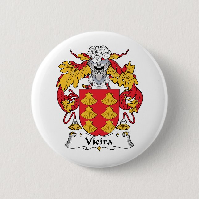 Vieira Family Crest Pinback Button (Front)