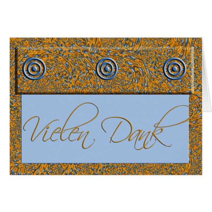 Vielen Dank German Thank You Card Gold and Blue | Zazzle