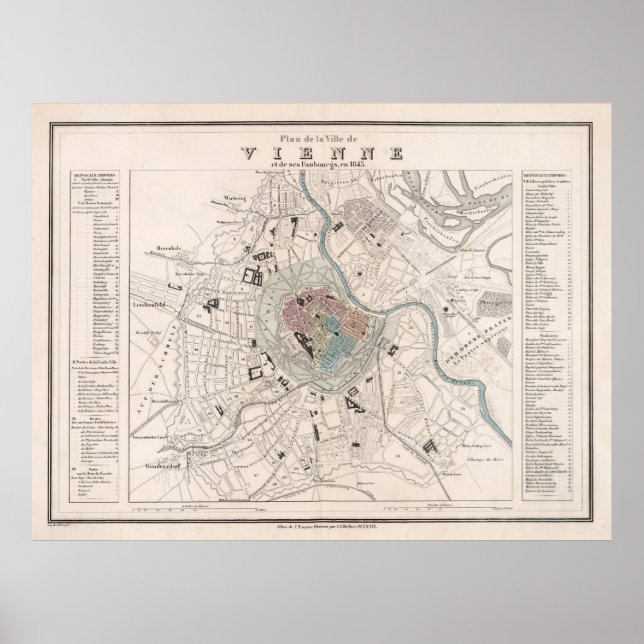 Vienna Austria Antique Map (1906) Vintage Wein Poster (Front)