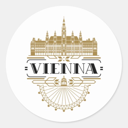 Vienna Austria Art Deco Aesthetic Souvenir Classic Round Sticker