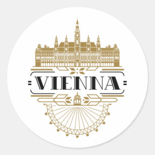 Vienna Austria Art Deco Aesthetic Souvenir Classic Round Sticker