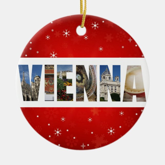Vienna Austria Austrian City Photos Christmas Ceramic Ornament (Front)