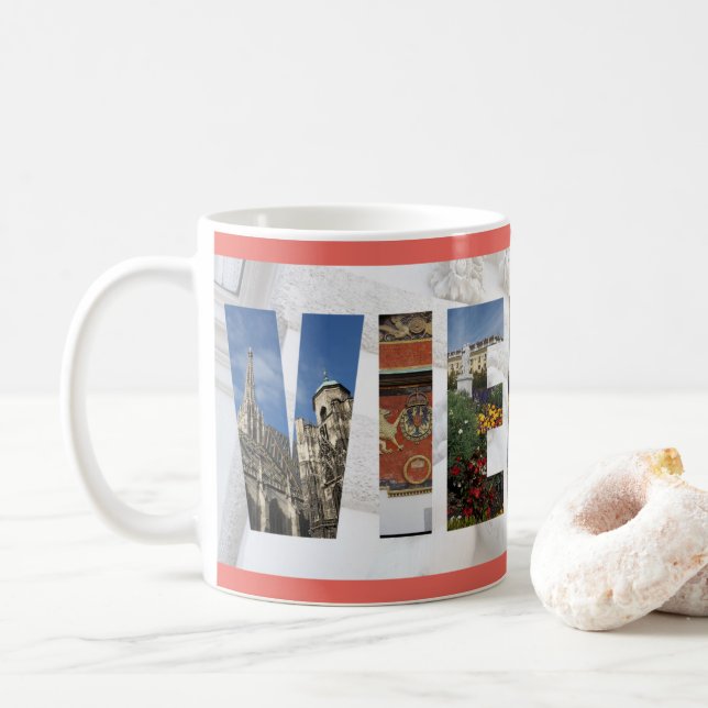 Vienna Austria Austrian City Travel Photos Coffee Mug (With Donut)