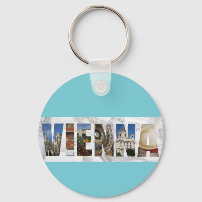 Vienna Austria Austrian City Travel Photos Keychain (Front)