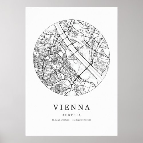 Vienna Austria City Map Poster