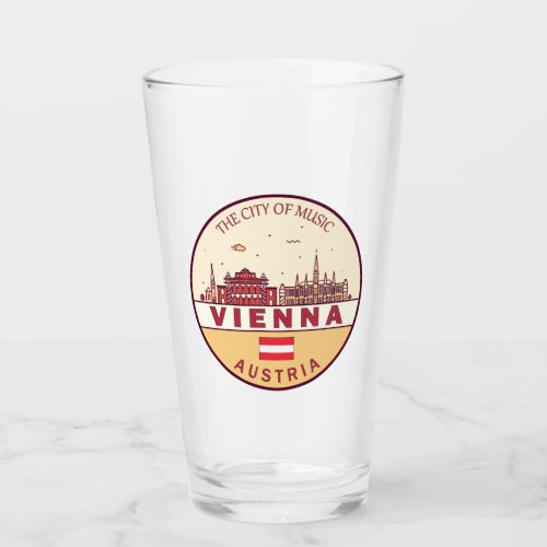 Vienna Austria City Skyline Emblem Glass
