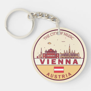 Vienna Austria City Skyline Emblem Keychain