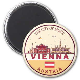 Vienna Austria City Skyline Emblem Magnet