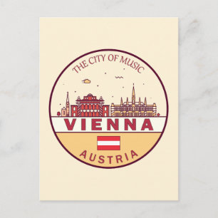 Vienna Austria City Skyline Emblem Postcard