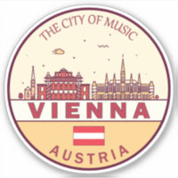 Vienna Austria City Skyline Emblem