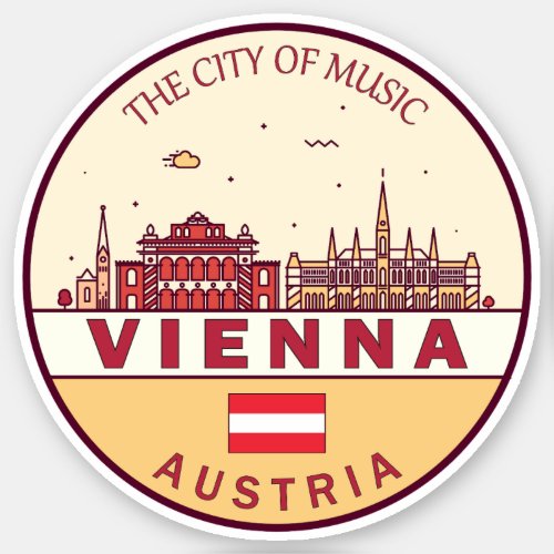 Vienna Austria City Skyline Emblem Sticker