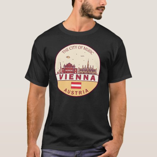 Vienna Austria City Skyline Emblem T_Shirt