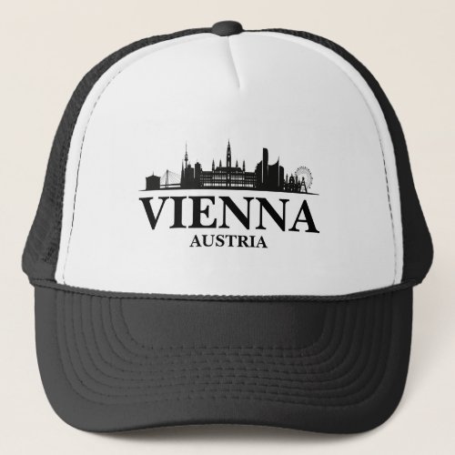 Vienna Austria Cityscape Black White  Trucker Hat