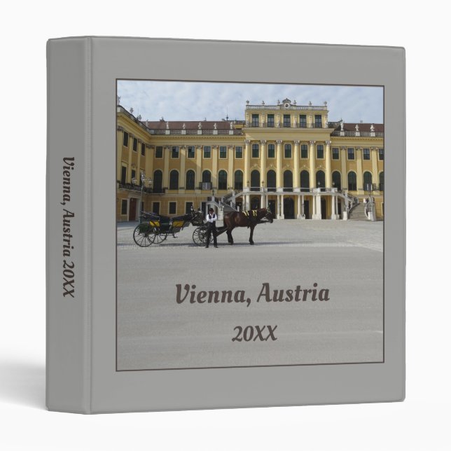 Vienna, Austria (customizable) 3 Ring Binder (Front/Spine)