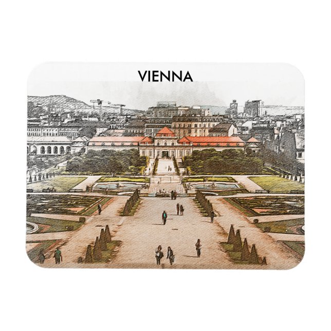 Vienna Austria Historic Panorama View Magnet (Horizontal)
