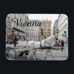 Vienna Austria Magnet<br><div class="desc">Hansome Cab -  horse-drawn carriage in lovely Vienna</div>