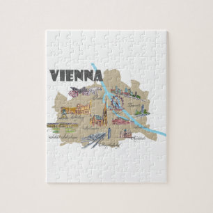 Vienna Austria Map Overview Jigsaw Puzzle