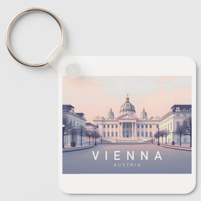 Vienna Austria Pastel Travel Design Keychain (Front)