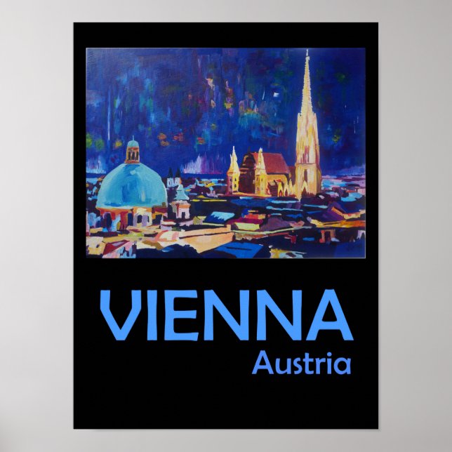 Vienna Austria Retro  Travel Poster (Front)