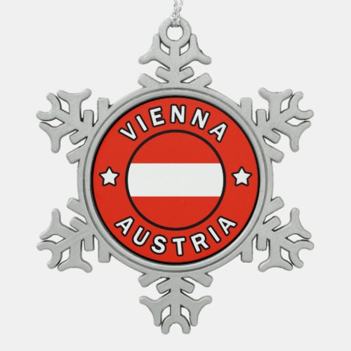 Vienna Austria Snowflake Pewter Christmas Ornament