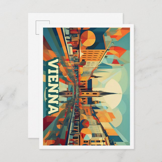 Vienna Austria Travel artistic colorful Postcard (Front/Back)