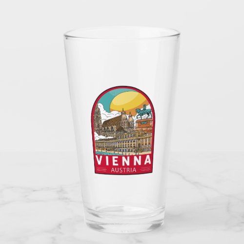 Vienna Austria Travel Retro Emblem Glass