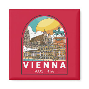 Vienna Austria Travel Retro Emblem Magnet