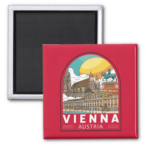 Vienna Austria Travel Retro Emblem Magnet