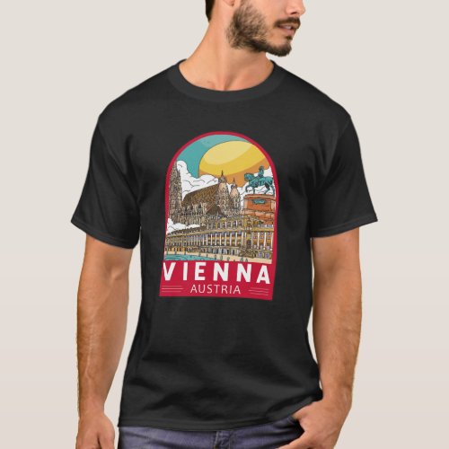 Vienna Austria Travel Retro Emblem T_Shirt