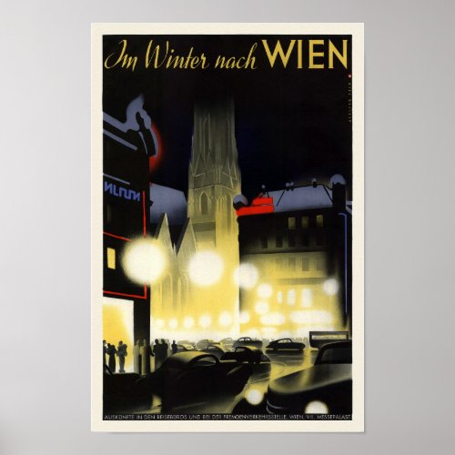 Vienna Austria Vintage Poster 1937